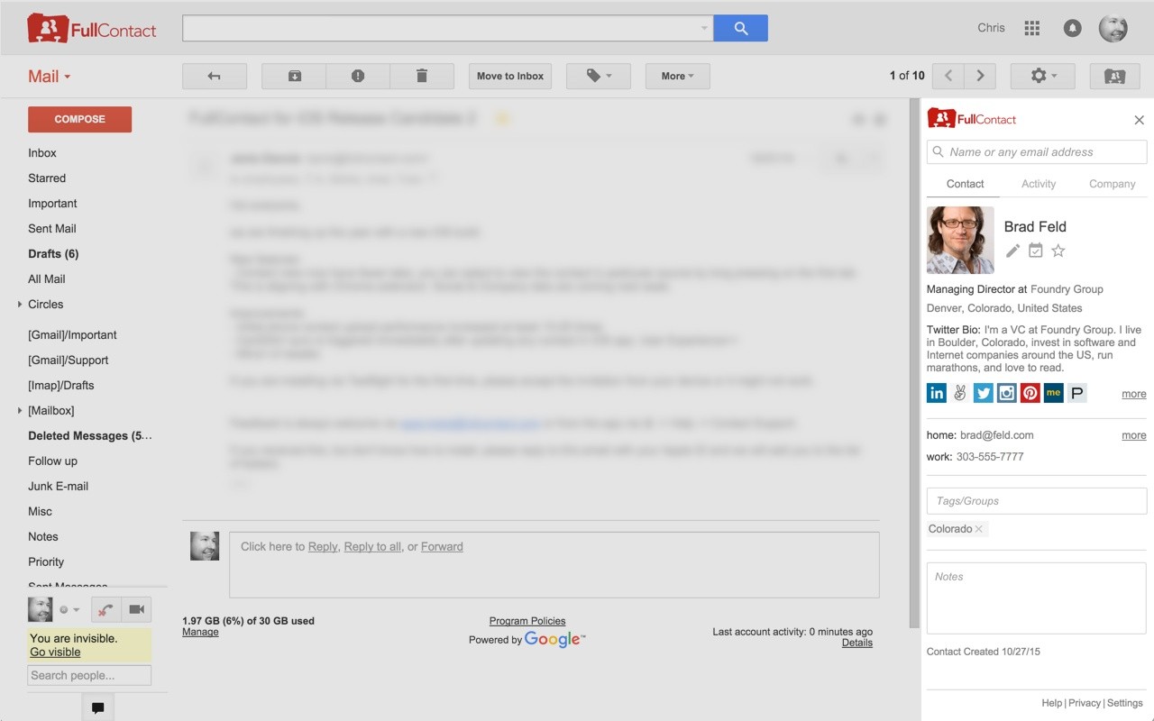 Download FullContact for Gmail Extension CRX for Chrome