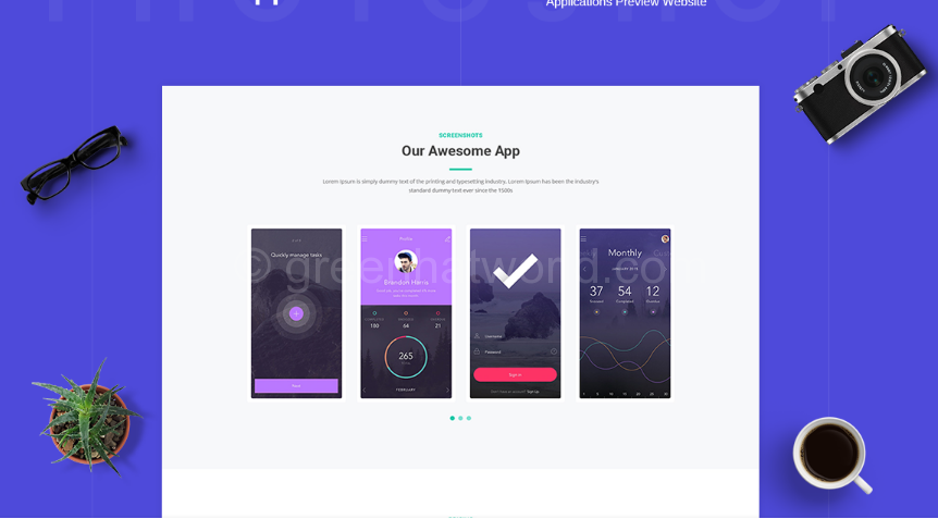Download Mobile App Website Template PSD Free